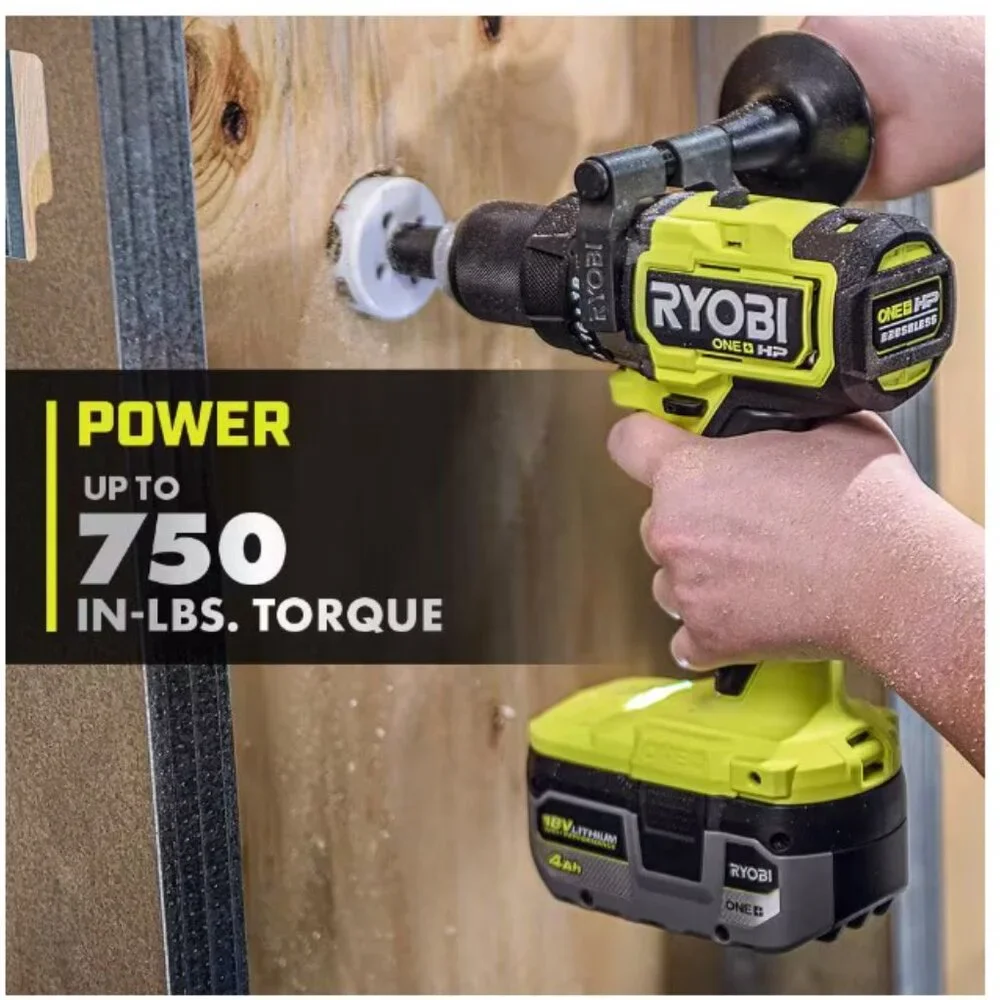 New RYOBI ONE+ HP 18V Brushless Cordless 1/2 in. Hammer Drill Power Tool Only Br